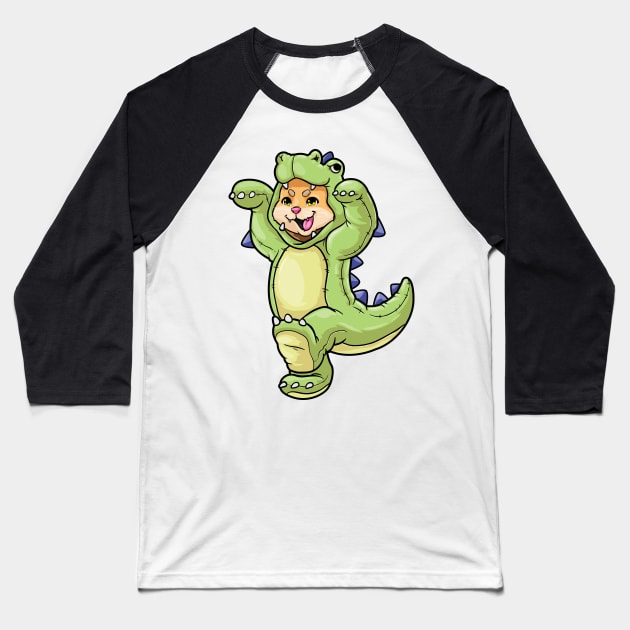 Funny cat as a dinosaur Baseball T-Shirt by Markus Schnabel